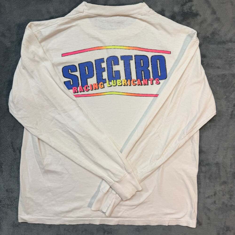 Spectro Racing Lubricants Long Sleeve T-Shirt White Vintage